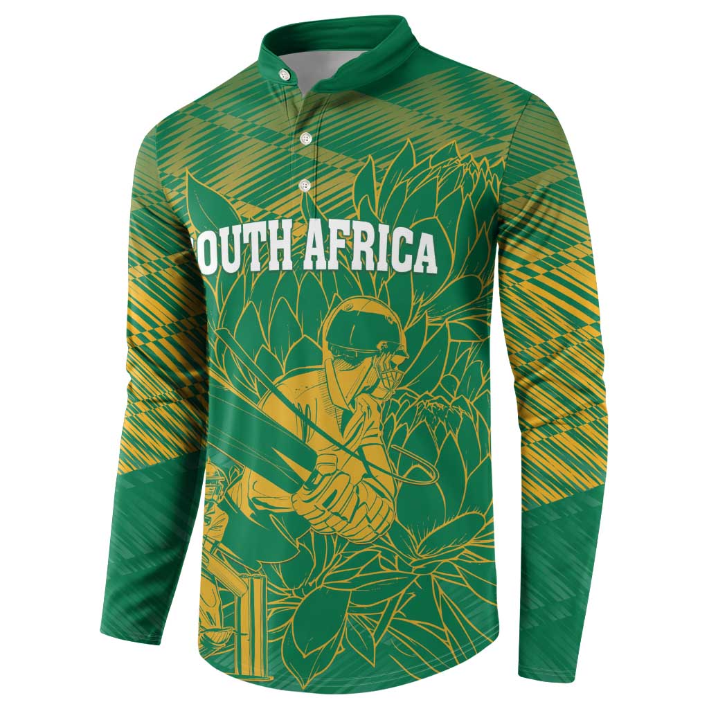 Custom Cricket South Africa Button Sweatshirt Proteas Go Champion Green Version - Wonder Print Shop
