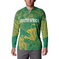 Custom Cricket South Africa Button Sweatshirt Proteas Go Champion Green Version - Wonder Print Shop