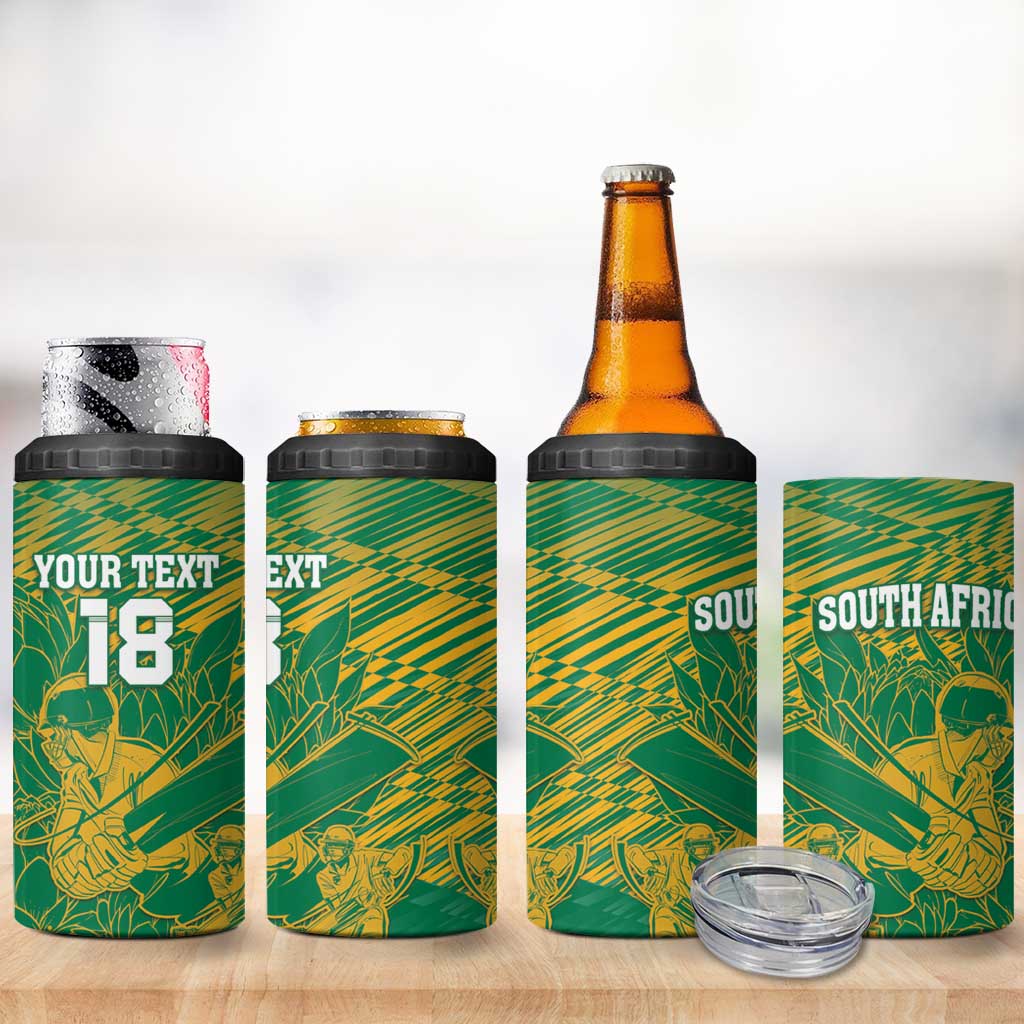 Custom Cricket South Africa 4 in 1 Can Cooler Tumbler Proteas Go Champion Green Version - Wonder Print Shop