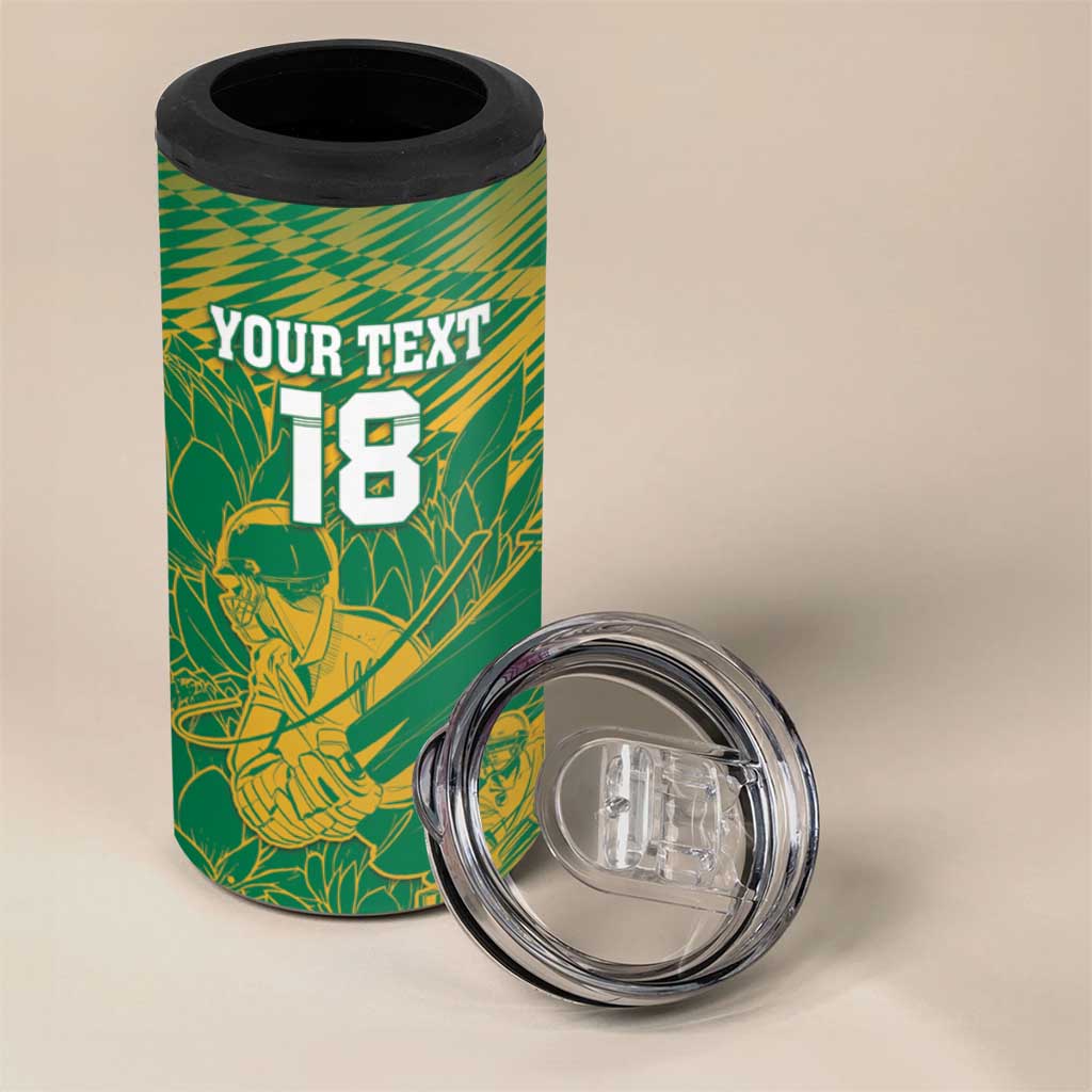 Custom Cricket South Africa 4 in 1 Can Cooler Tumbler Proteas Go Champion Green Version - Wonder Print Shop
