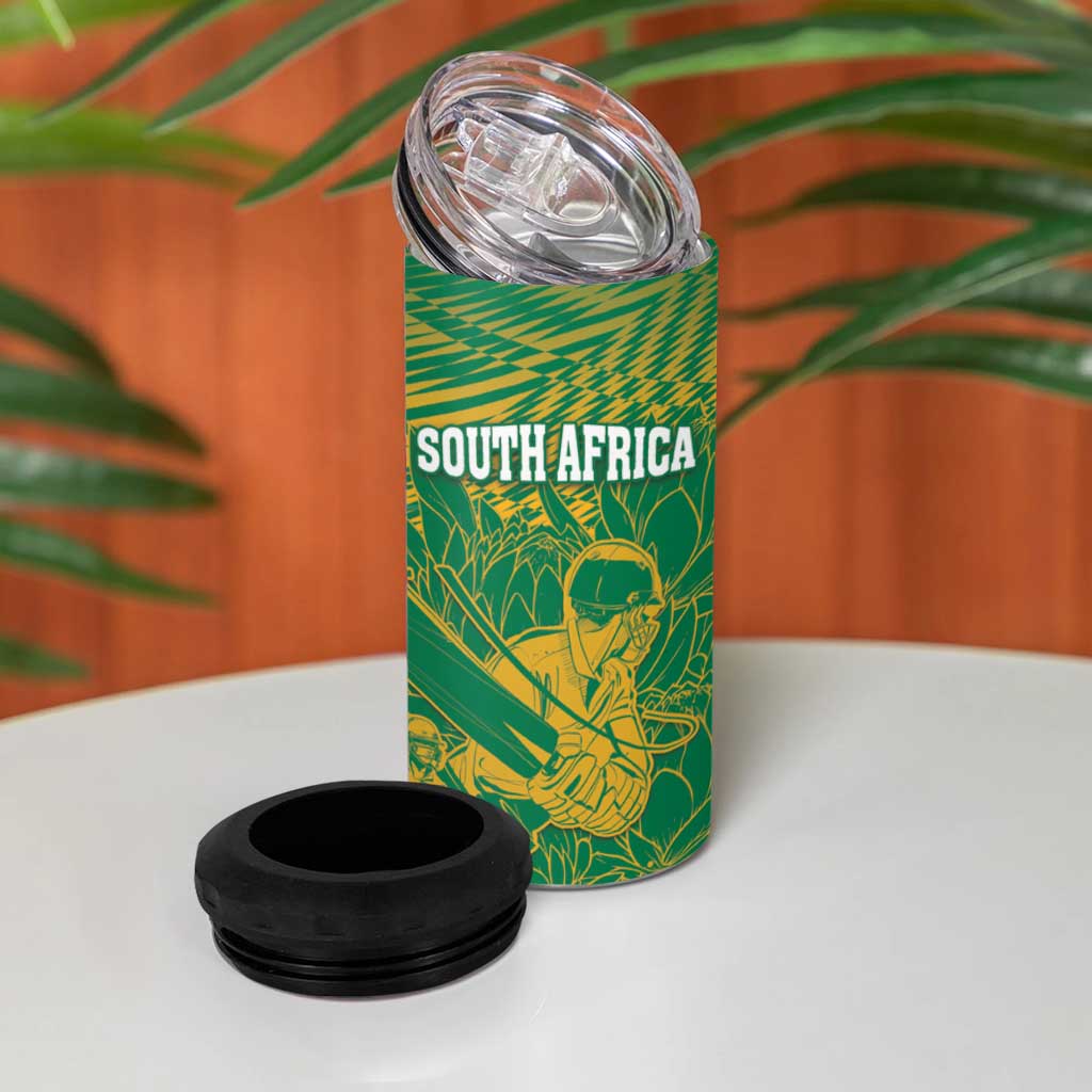 Custom Cricket South Africa 4 in 1 Can Cooler Tumbler Proteas Go Champion Green Version - Wonder Print Shop