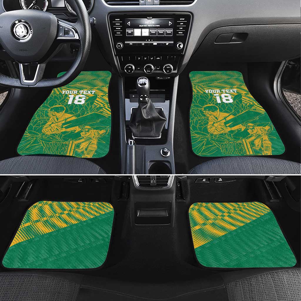 Custom Cricket South Africa Car Mats Proteas Go Champion Green Version - Wonder Print Shop
