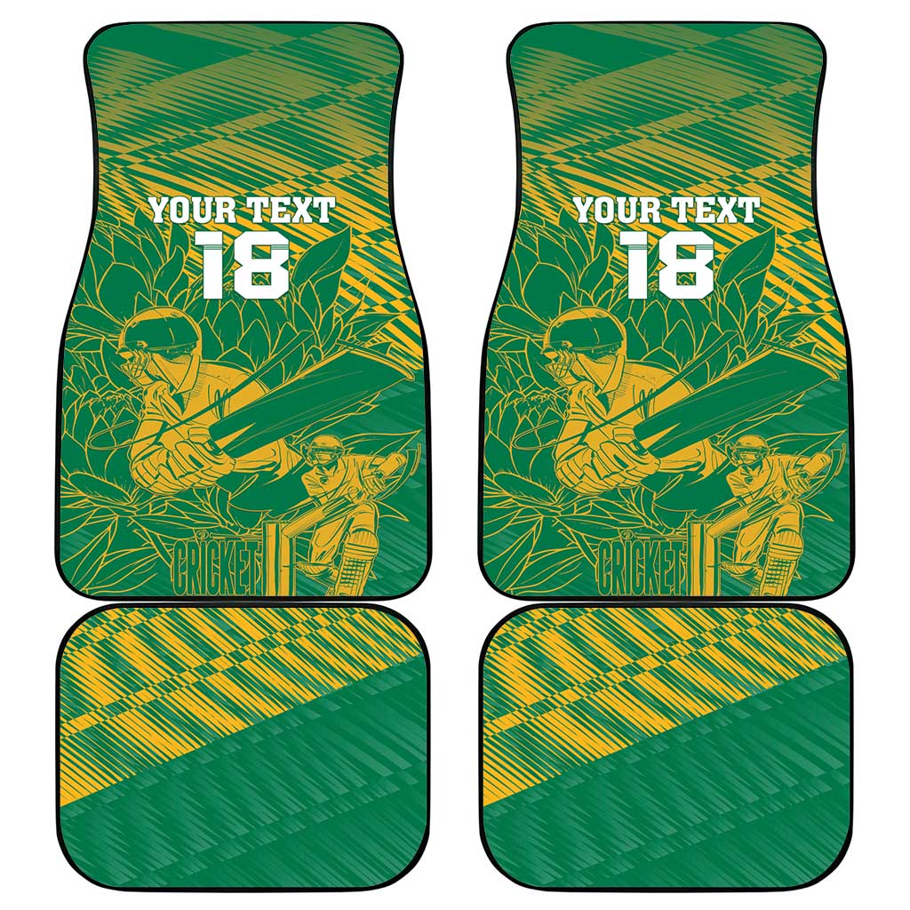 Custom Cricket South Africa Car Mats Proteas Go Champion Green Version - Wonder Print Shop