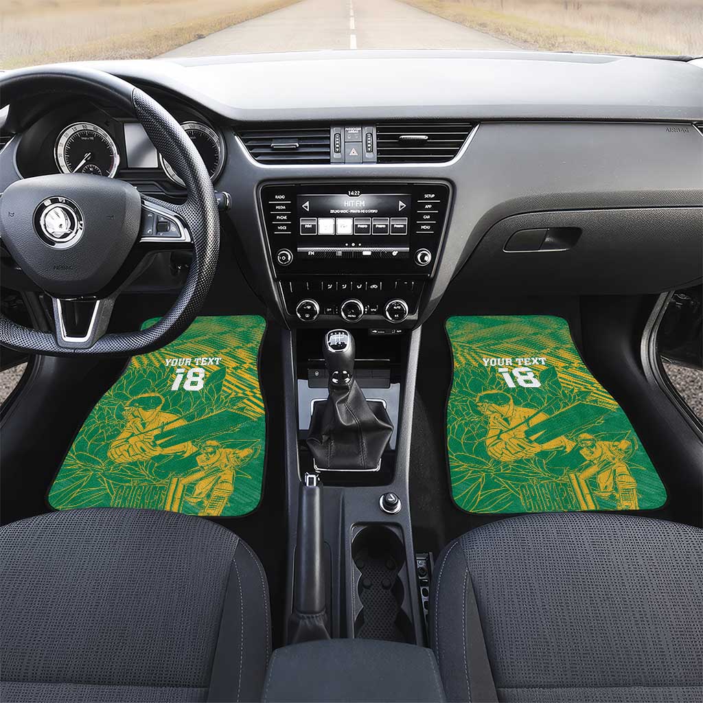 Custom Cricket South Africa Car Mats Proteas Go Champion Green Version - Wonder Print Shop