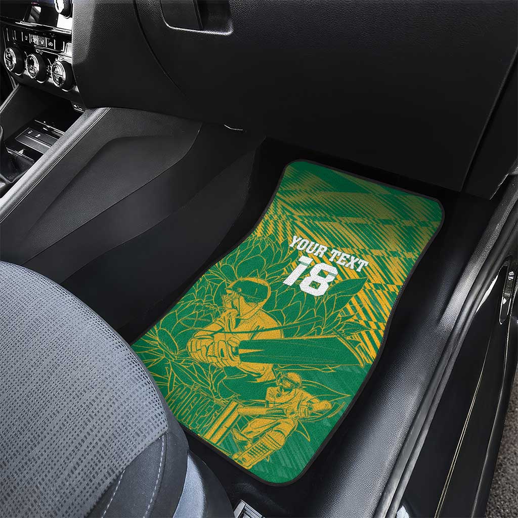 Custom Cricket South Africa Car Mats Proteas Go Champion Green Version - Wonder Print Shop