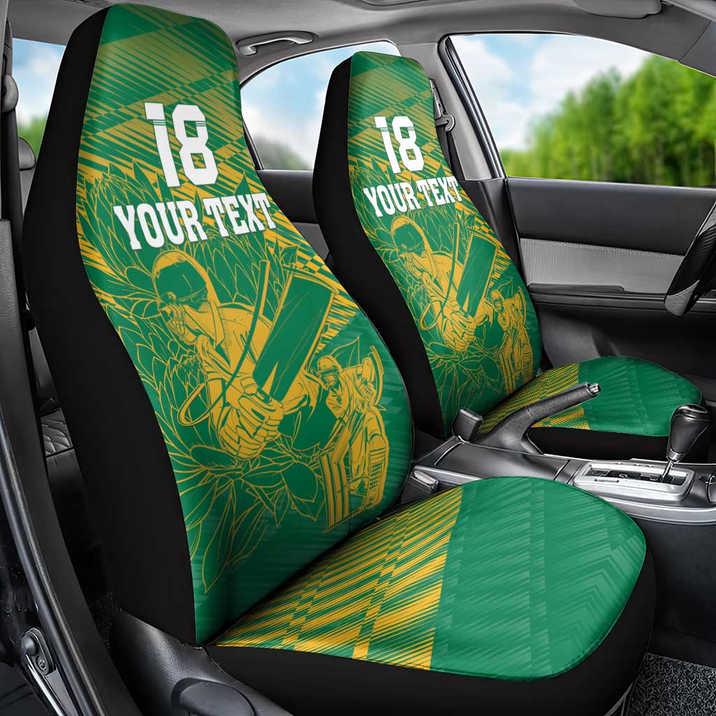 Custom Cricket South Africa Car Seat Cover Proteas Go Champion Green Version - Wonder Print Shop