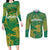 Custom Cricket South Africa Couples Matching Long Sleeve Bodycon Dress and Long Sleeve Button Shirt Proteas Go Champion Green Version - Wonder Print Shop