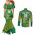 Custom Cricket South Africa Couples Matching Mermaid Dress and Long Sleeve Button Shirt Proteas Go Champion Green Version - Wonder Print Shop