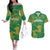 Custom Cricket South Africa Couples Matching Off The Shoulder Long Sleeve Dress and Hawaiian Shirt Proteas Go Champion Green Version - Wonder Print Shop