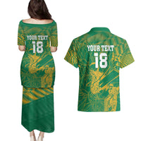Custom Cricket South Africa Couples Matching Puletasi and Hawaiian Shirt Proteas Go Champion Green Version - Wonder Print Shop