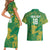 Custom Cricket South Africa Couples Matching Short Sleeve Bodycon Dress and Hawaiian Shirt Proteas Go Champion Green Version - Wonder Print Shop