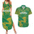 Custom Cricket South Africa Couples Matching Summer Maxi Dress and Hawaiian Shirt Proteas Go Champion Green Version - Wonder Print Shop