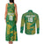 Custom Cricket South Africa Couples Matching Tank Maxi Dress and Long Sleeve Button Shirt Proteas Go Champion Green Version - Wonder Print Shop