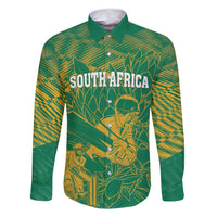 Custom Cricket South Africa Family Matching Long Sleeve Bodycon Dress and Hawaiian Shirt Proteas Go Champion Green Version - Wonder Print Shop