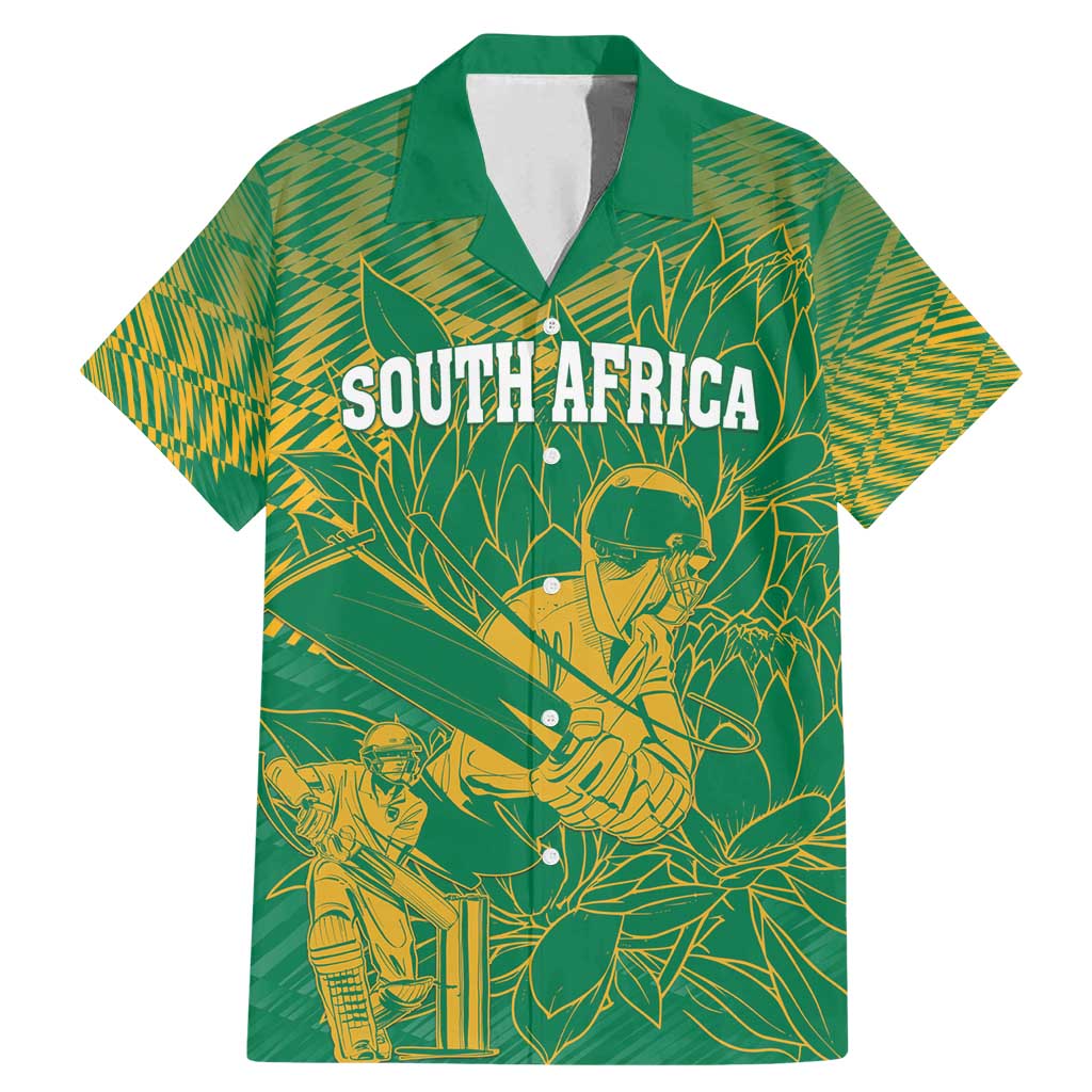 Custom Cricket South Africa Family Matching Mermaid Dress and Hawaiian Shirt Proteas Go Champion Green Version - Wonder Print Shop