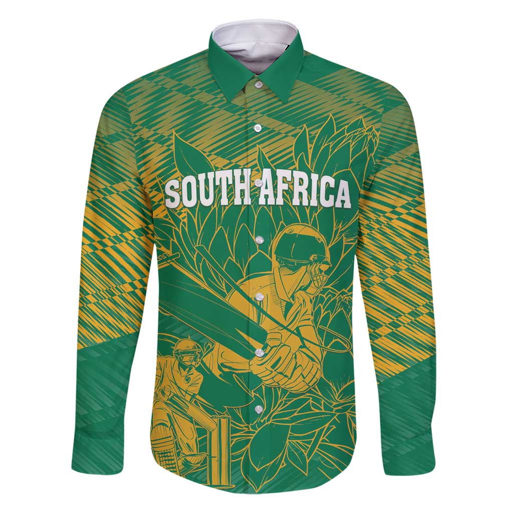 Custom Cricket South Africa Family Matching Off Shoulder Short Dress and Hawaiian Shirt Proteas Go Champion Green Version - Wonder Print Shop