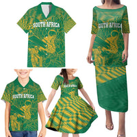 Custom Cricket South Africa Family Matching Puletasi and Hawaiian Shirt Proteas Go Champion Green Version - Wonder Print Shop