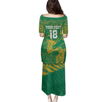 Custom Cricket South Africa Family Matching Puletasi and Hawaiian Shirt Proteas Go Champion Green Version - Wonder Print Shop