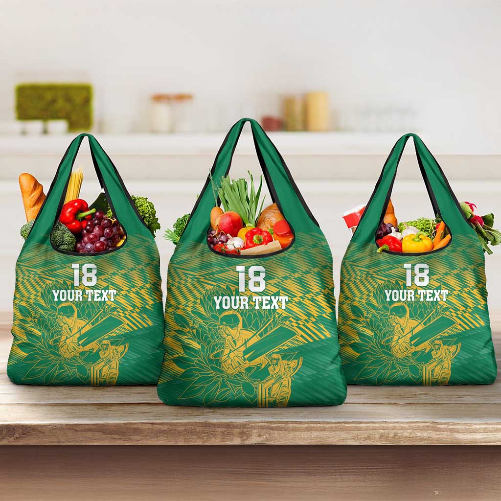 Custom Cricket South Africa Grocery Bag Proteas Go Champion Green Version - Wonder Print Shop