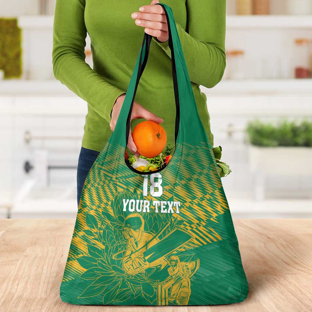 Custom Cricket South Africa Grocery Bag Proteas Go Champion Green Version - Wonder Print Shop
