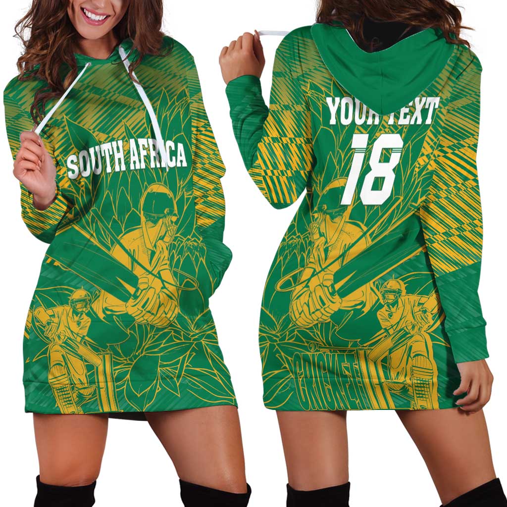 Custom Cricket South Africa Hoodie Dress Proteas Go Champion Green Version - Wonder Print Shop