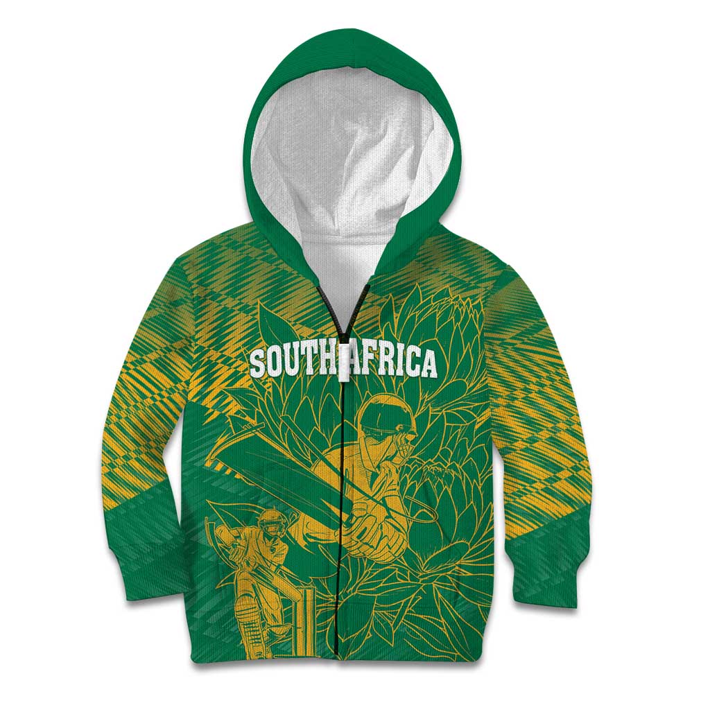 Custom Cricket South Africa Kid Hoodie Proteas Go Champion Green Version - Wonder Print Shop
