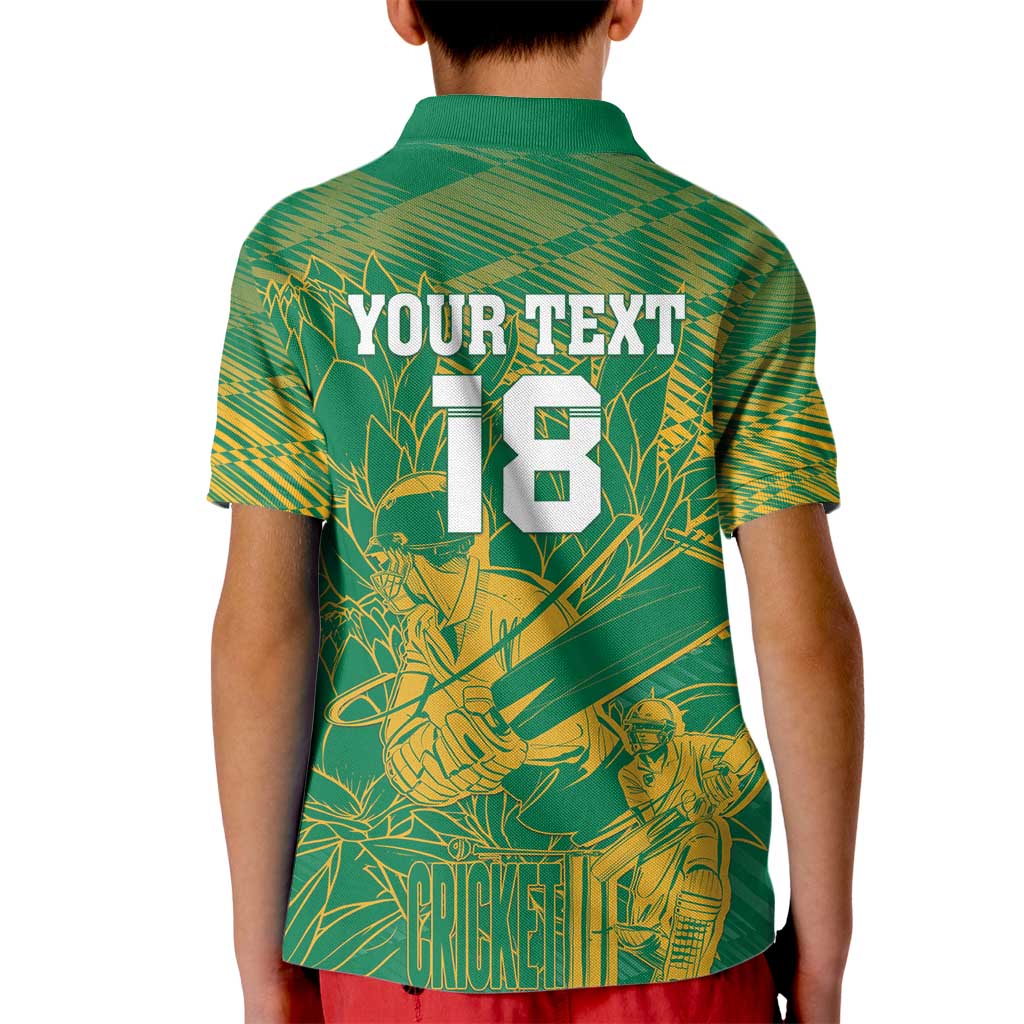 Custom Cricket South Africa Kid Polo Shirt Proteas Go Champion Green Version - Wonder Print Shop