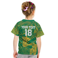 Custom Cricket South Africa Kid T Shirt Proteas Go Champion Green Version - Wonder Print Shop