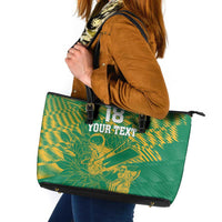 Custom Cricket South Africa Leather Tote Bag Proteas Go Champion Green Version - Wonder Print Shop