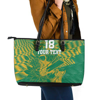 Custom Cricket South Africa Leather Tote Bag Proteas Go Champion Green Version - Wonder Print Shop