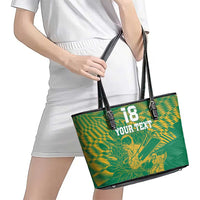 Custom Cricket South Africa Leather Tote Bag Proteas Go Champion Green Version - Wonder Print Shop