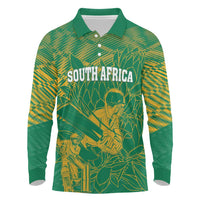 Custom Cricket South Africa Long Sleeve Polo Shirt Proteas Go Champion Green Version - Wonder Print Shop