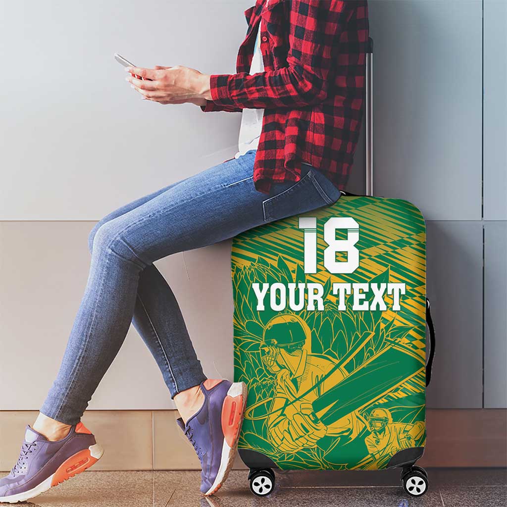 Custom Cricket South Africa Luggage Cover Proteas Go Champion Green Version - Wonder Print Shop