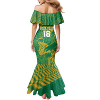 Custom Cricket South Africa Mermaid Dress Proteas Go Champion Green Version - Wonder Print Shop