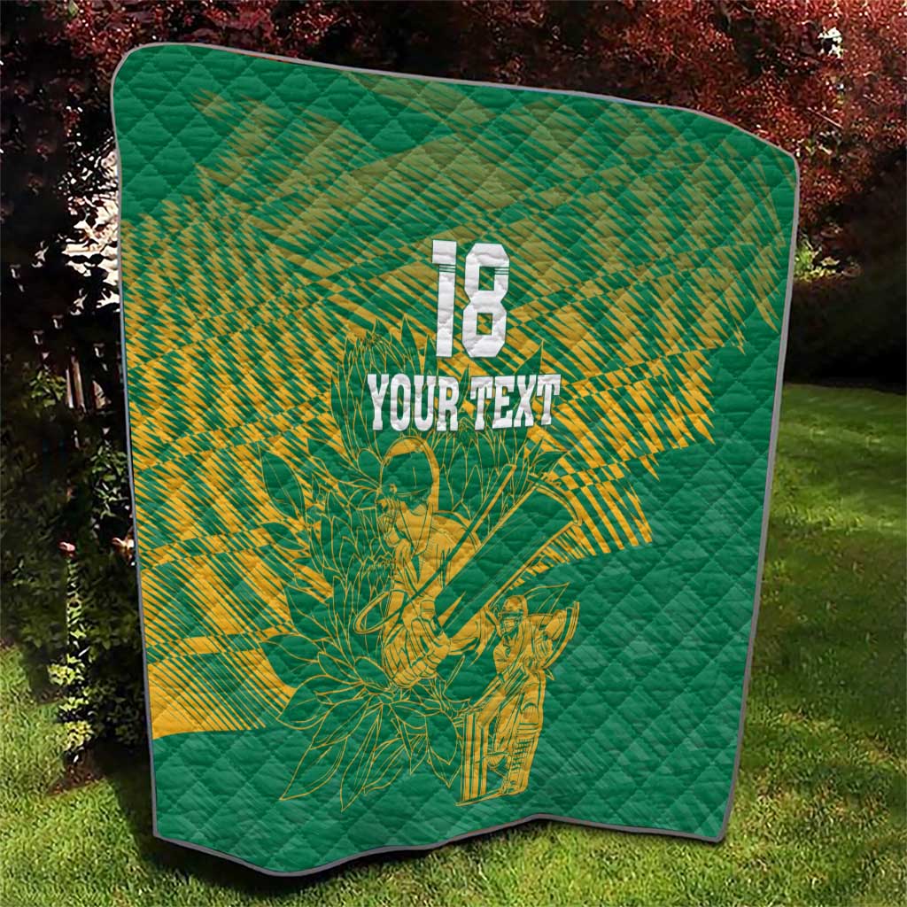 Custom Cricket South Africa Quilt Proteas Go Champion Green Version - Wonder Print Shop