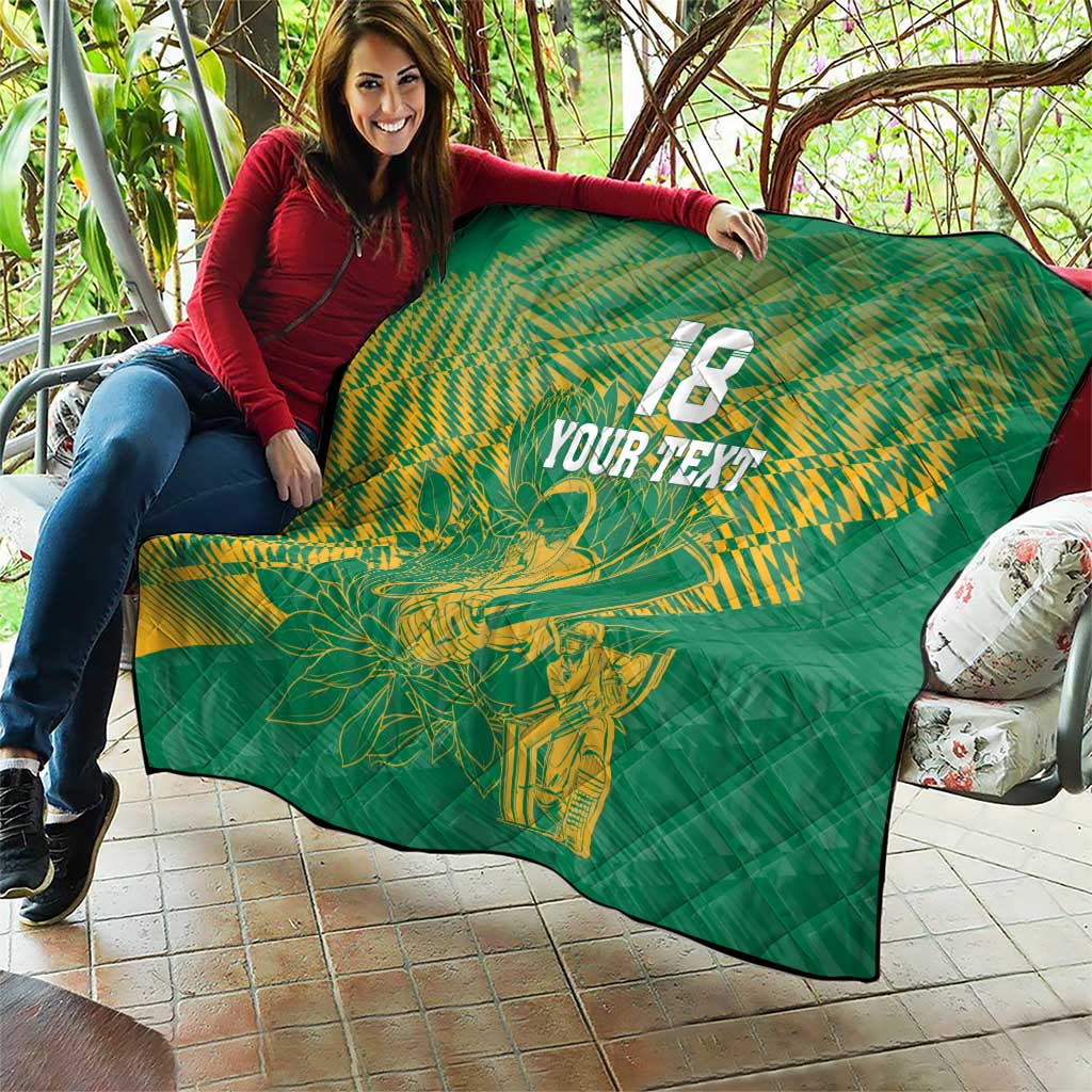 Custom Cricket South Africa Quilt Proteas Go Champion Green Version - Wonder Print Shop