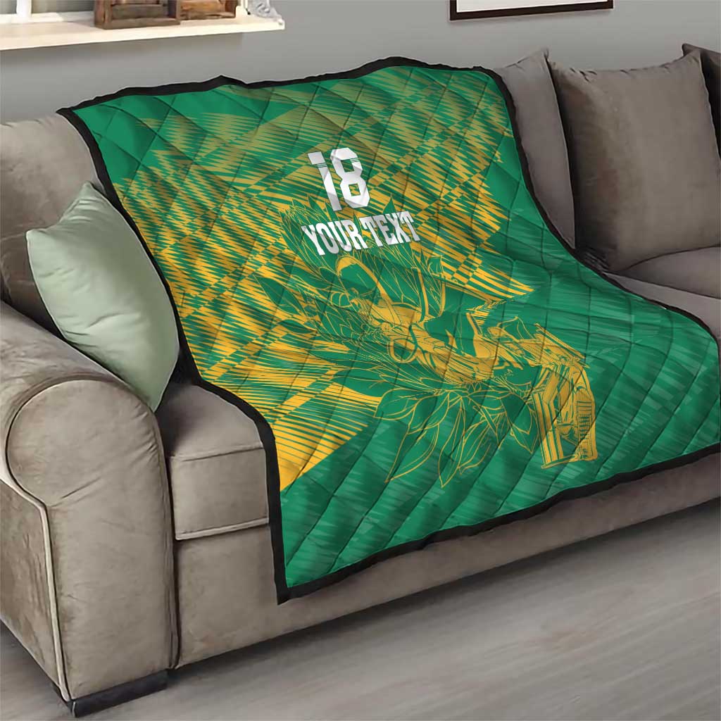 Custom Cricket South Africa Quilt Proteas Go Champion Green Version - Wonder Print Shop