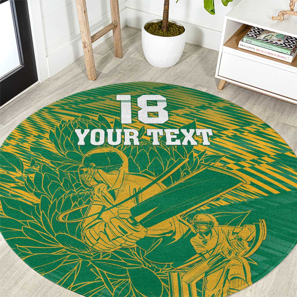 Custom Cricket South Africa Round Carpet Proteas Go Champion Green Version - Wonder Print Shop