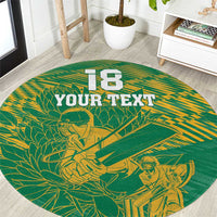 Custom Cricket South Africa Round Carpet Proteas Go Champion Green Version - Wonder Print Shop