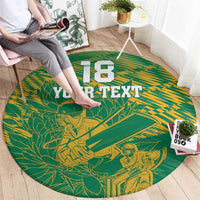 Custom Cricket South Africa Round Carpet Proteas Go Champion Green Version - Wonder Print Shop