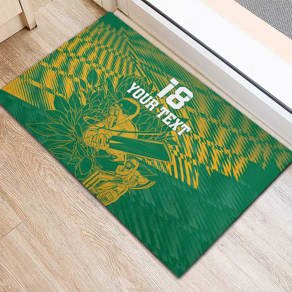 Custom Cricket South Africa Rubber Doormat Proteas Go Champion Green Version - Wonder Print Shop