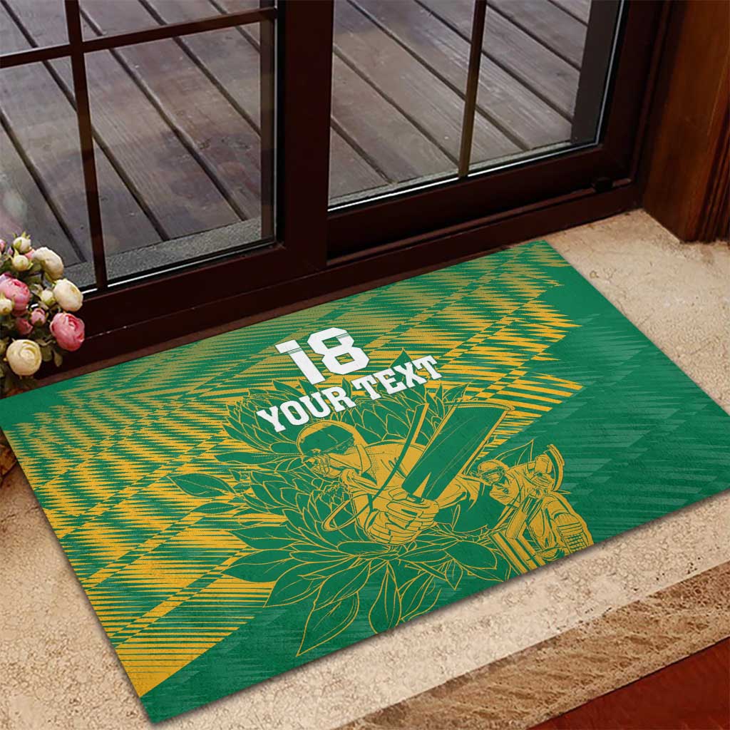 Custom Cricket South Africa Rubber Doormat Proteas Go Champion Green Version - Wonder Print Shop
