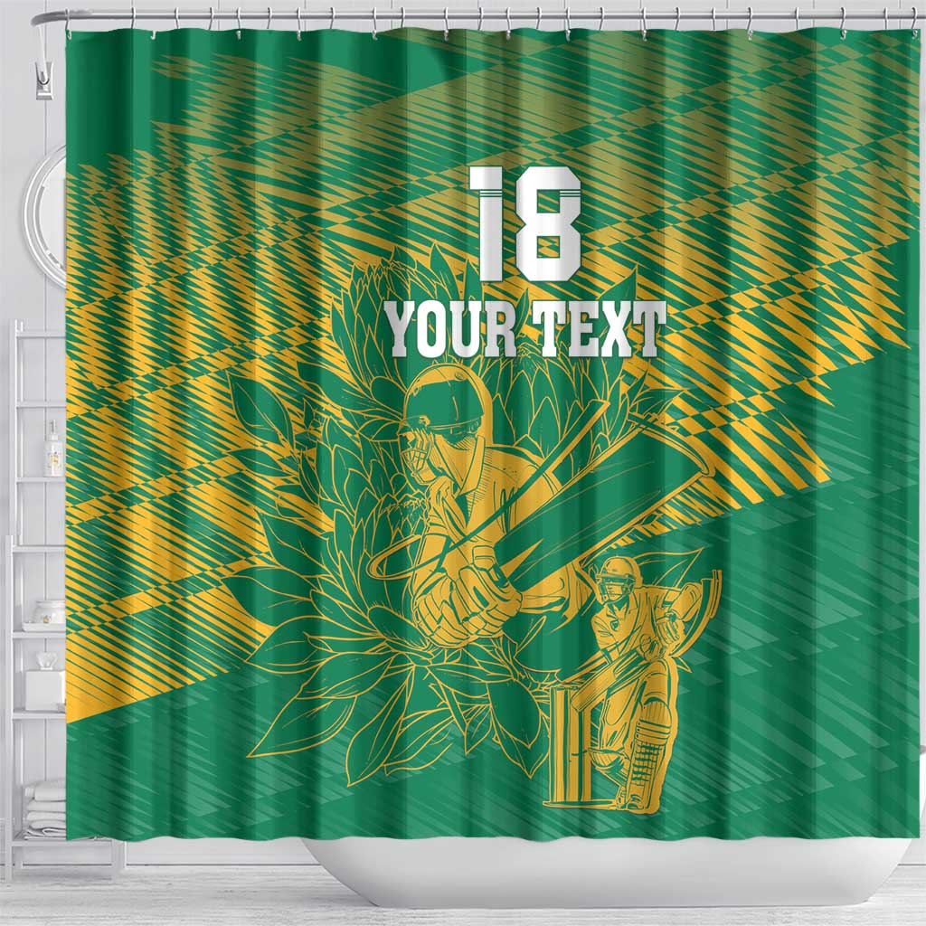 Custom Cricket South Africa Shower Curtain Proteas Go Champion Green Version - Wonder Print Shop