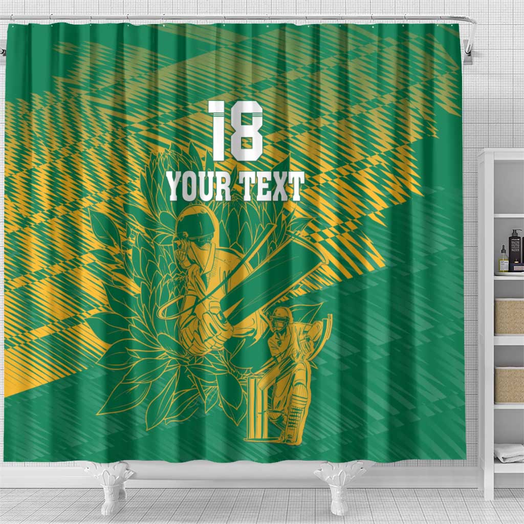 Custom Cricket South Africa Shower Curtain Proteas Go Champion Green Version - Wonder Print Shop