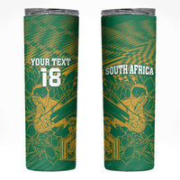 Custom Cricket South Africa Skinny Tumbler Proteas Go Champion Green Version - Wonder Print Shop