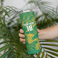 Custom Cricket South Africa Skinny Tumbler Proteas Go Champion Green Version - Wonder Print Shop