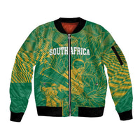 Custom Cricket South Africa Sleeve Zip Bomber Jacket Proteas Go Champion Green Version - Wonder Print Shop