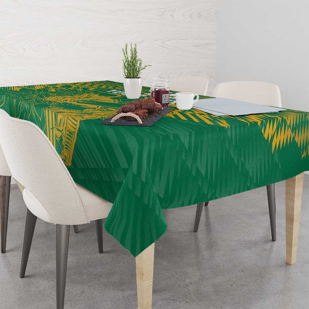Custom Cricket South Africa Tablecloth Proteas Go Champion Green Version - Wonder Print Shop