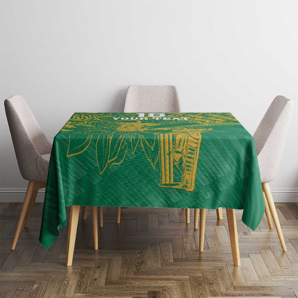 Custom Cricket South Africa Tablecloth Proteas Go Champion Green Version - Wonder Print Shop