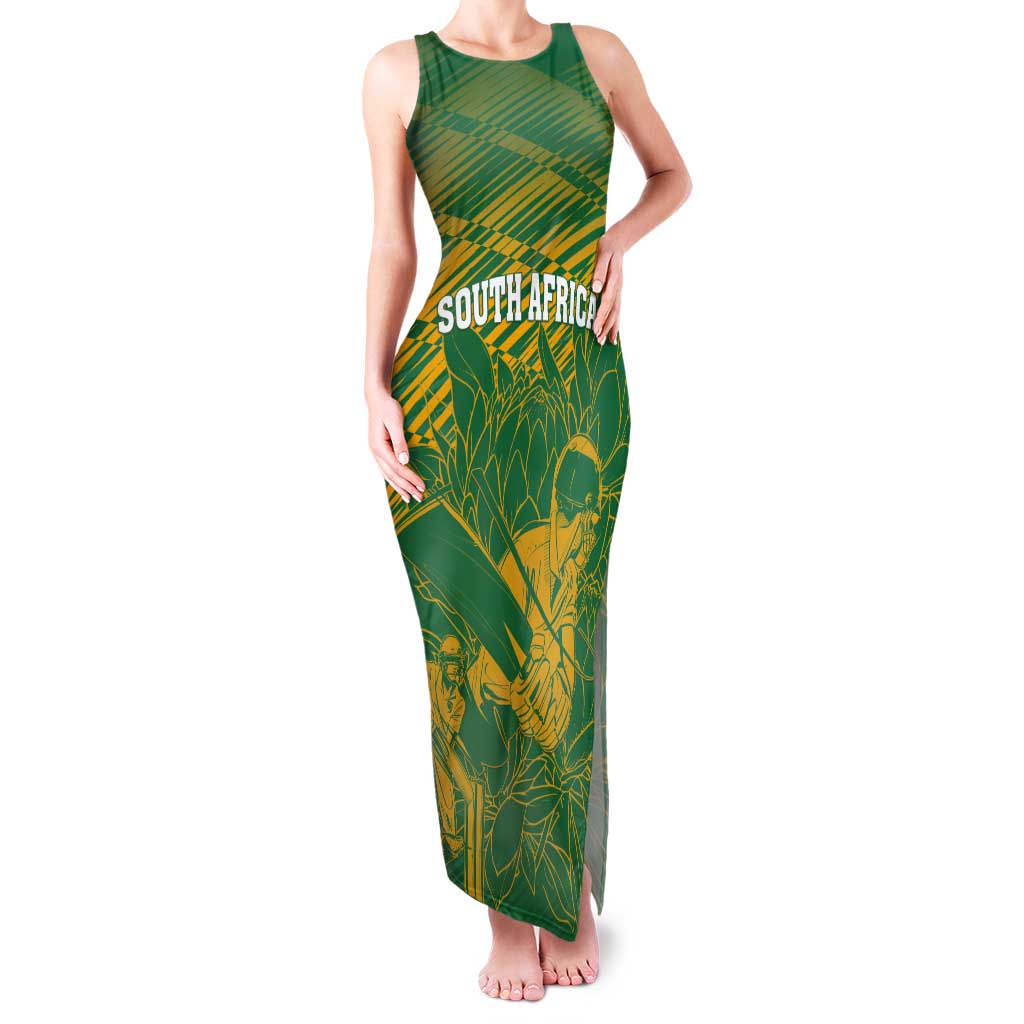 Custom Cricket South Africa Tank Maxi Dress Proteas Go Champion Green Version - Wonder Print Shop